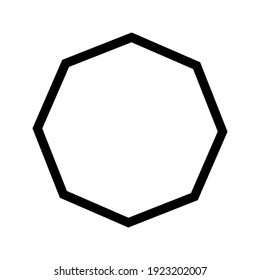 octagon shapes with outlines and fill colors, fields for logos or symbols, math teaching pictures.