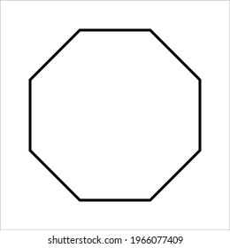 octagon shapes with outlines and fill colors, fields for logos or symbols, math teaching pictures.