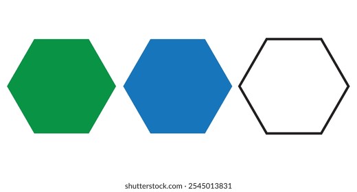 octagon shapes with outlines and fill colors, fields for logos or symbols, math teaching pictures.