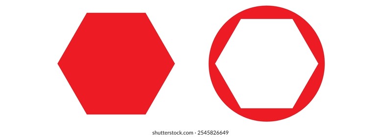 octagon shapes with outlines and fill colors, fields for logos or symbols, math teaching pictures. 333