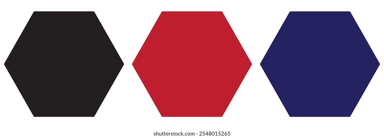 octagon shapes with outlines and fill colors, fields for logos or symbols,