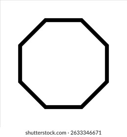 octagon shapes with outlines and fill colors, fields for logos or symbols, math teaching pictures.