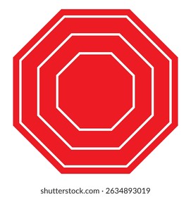 Octagon shapes with outlines and fill colors, fields for logos or symbols, math teaching pictures. Octagon shape icon illustration vector graphic. 