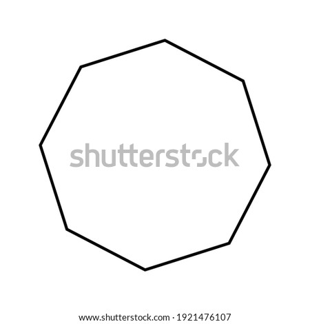 octagon shapes with outlines and fill colors, fields for logos or symbols, math teaching pictures.