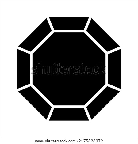 octagon shapes with outlines and fill colors, fields for logos or symbols, illustration vector graphic on white background.