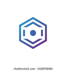 octagon simple logo design vector