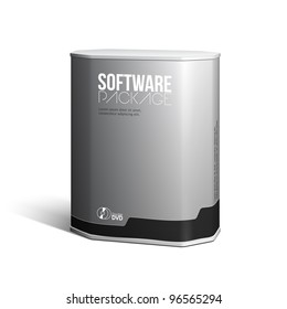 Octagon Software Package Box Grayscale: EPS10