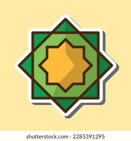 octagon sticker ramadan edition pack, editable cartoon style sticker vector	