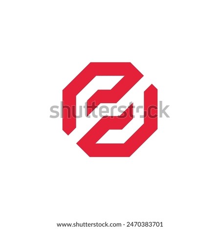 Octagon Tech vector logo design template
