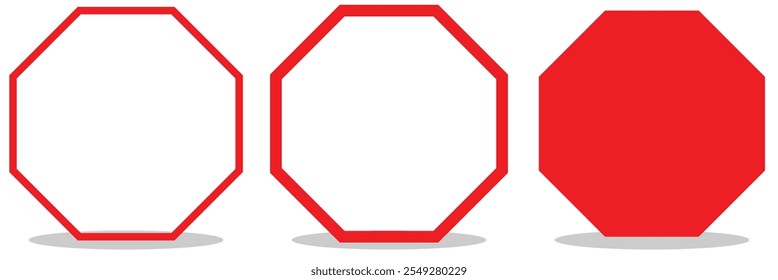 octagon vector icon segmented diagrams of geometric figures,  geometric octagonal eight sided  polygon octagon on isolated background eps 10.