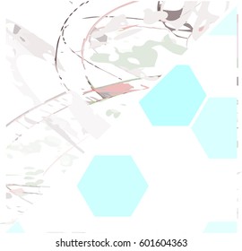 Octagonal Abstract Background Cyan