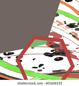 Octagonal Abstract Background Red & Grey