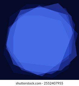 Octagonal blue frame on dark blue background. Suitable for banners, brochures and business cards.