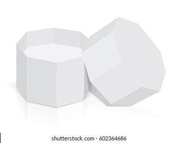 Octagonal box for your design and logo. It's easy to change colors.