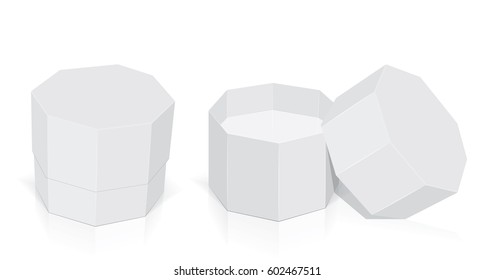 Octagonal box for your design and logo. It's easy to change colors. Mock Up. Vector EPS 10