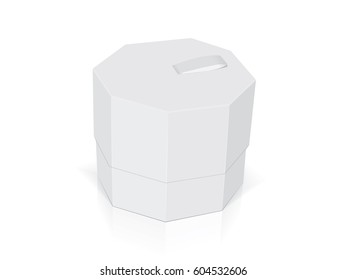 Octagonal box for your design and logo. It's easy to change colors.