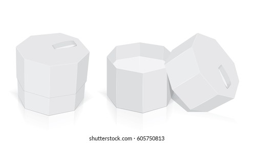 Octagonal box for your design and logo. It's easy to change colors. Mock Up. Vector EPS 10