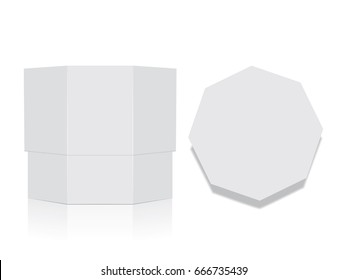 Octagonal box for your design and logo. It's easy to change colors.