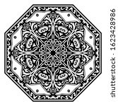 octagonal floral ornate vector object