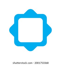 Oktagonaler Rahmen mit Loch FLAT-blauem Symbol, Vektorgrafik Design Grafik 2d HD