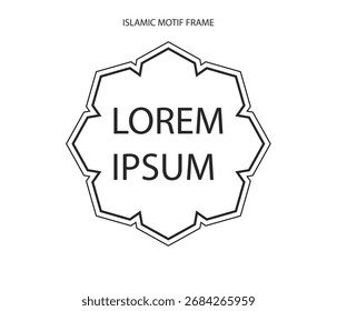 Projeto geométrico octogonal com contorno duplo. Perfeito para títulos, selos ou emblemas. 