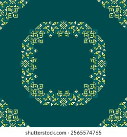 Octagonal Green Pastel Oriental Ornament on Dark Theme