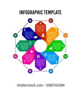 Octagonal infographic design template.