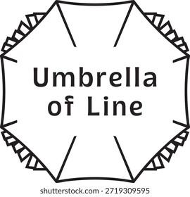 Un marco de línea octogonal con esquinas de púas alrededor del texto en negrita de Umbrella Line.
