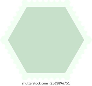 Octagonal Postage Stamp Blank Template Vector Illustration