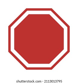 Icono de signo rojo octagonal. Vector.