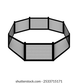 octagonal ring fighter icon illustration design