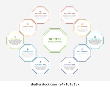 Octagonal Round Infographic Design Template with 10 Options