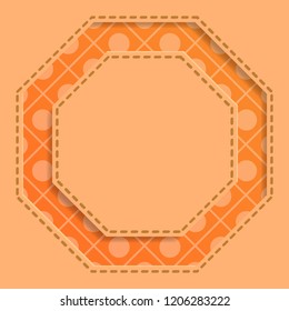 Octagonal shape made from cardboard background, abstract realistic layered papercut decoration. 3d Backdrop vector illustration. Cover layout template. Material design concept