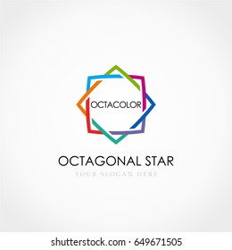 Octagonal Star Colorful Logo