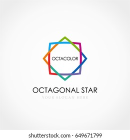 Octagonal Star Colorful Logo