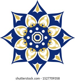 Octagonal Star Design Element Logo Motif