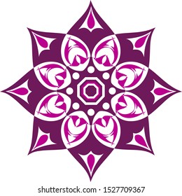 Octagonal Star Design Element Logo Motif
