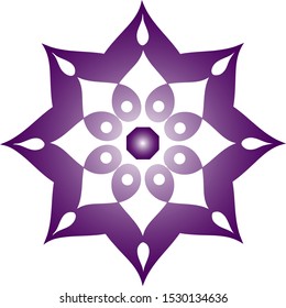 Octagonal Star Design Element Logo Motif