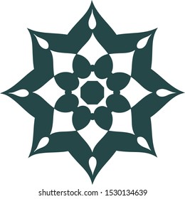 Octagonal Star Design Element Logo Motif