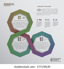 Octagons Infographic Elements with 3 options