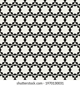 Octagons pattern. Vector seamless black and white shapes.