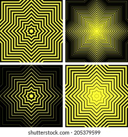 Octagons shapes. Abstract backgrounds set. Vector art.