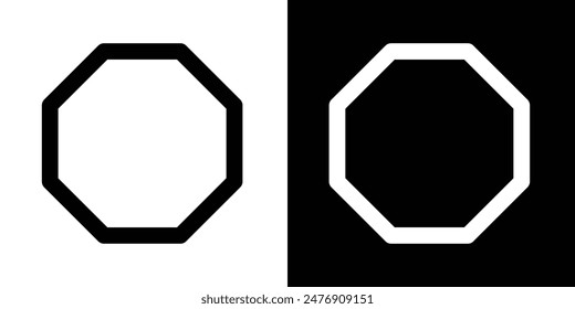 Octagonvector icon set on white background.