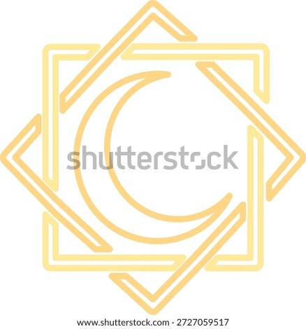 octagram with crescent moon vector. islamic vibes. ramadhan theme. flat icon design. simple islamic vector.