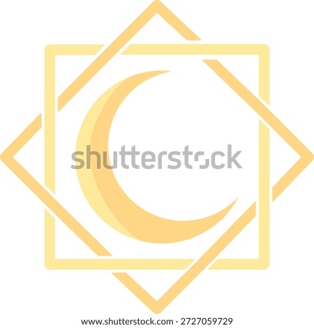 octagram with crescent moon vector. islamic vibes. ramadhan theme. flat icon design. simple islamic vector.