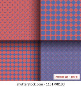 Octagram or Eight pointed star pattern set, pastel colors, eps 10