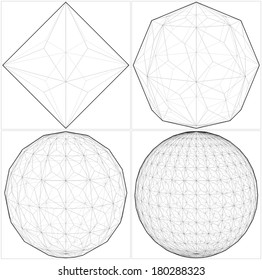 From Octahedron To The Ball Sphere Lines Vector 36