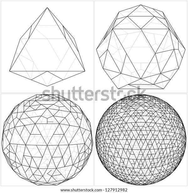 Octahedron Ball Sphere Lines Vector Stock Vector (Royalty Free) 127912982