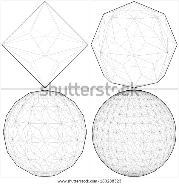 Octahedron Ball Sphere Lines Vector 36 Stock Vector (Royalty Free ...