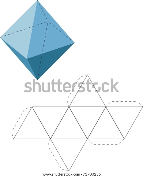 Octahedron Net Stock Vector Royalty Free 71700235